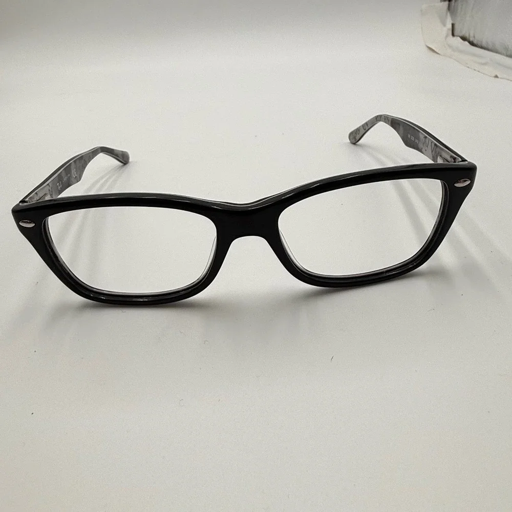 Ray-Ban RB 5228 5405 Eyeglasses Frames Matte Black Grey Script Logo‎ 53-17-140